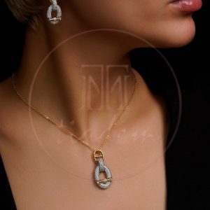 نیم‌ست طرح هرمس با آبکاری طلای 18 عیار (گردنبند و گوشواره)