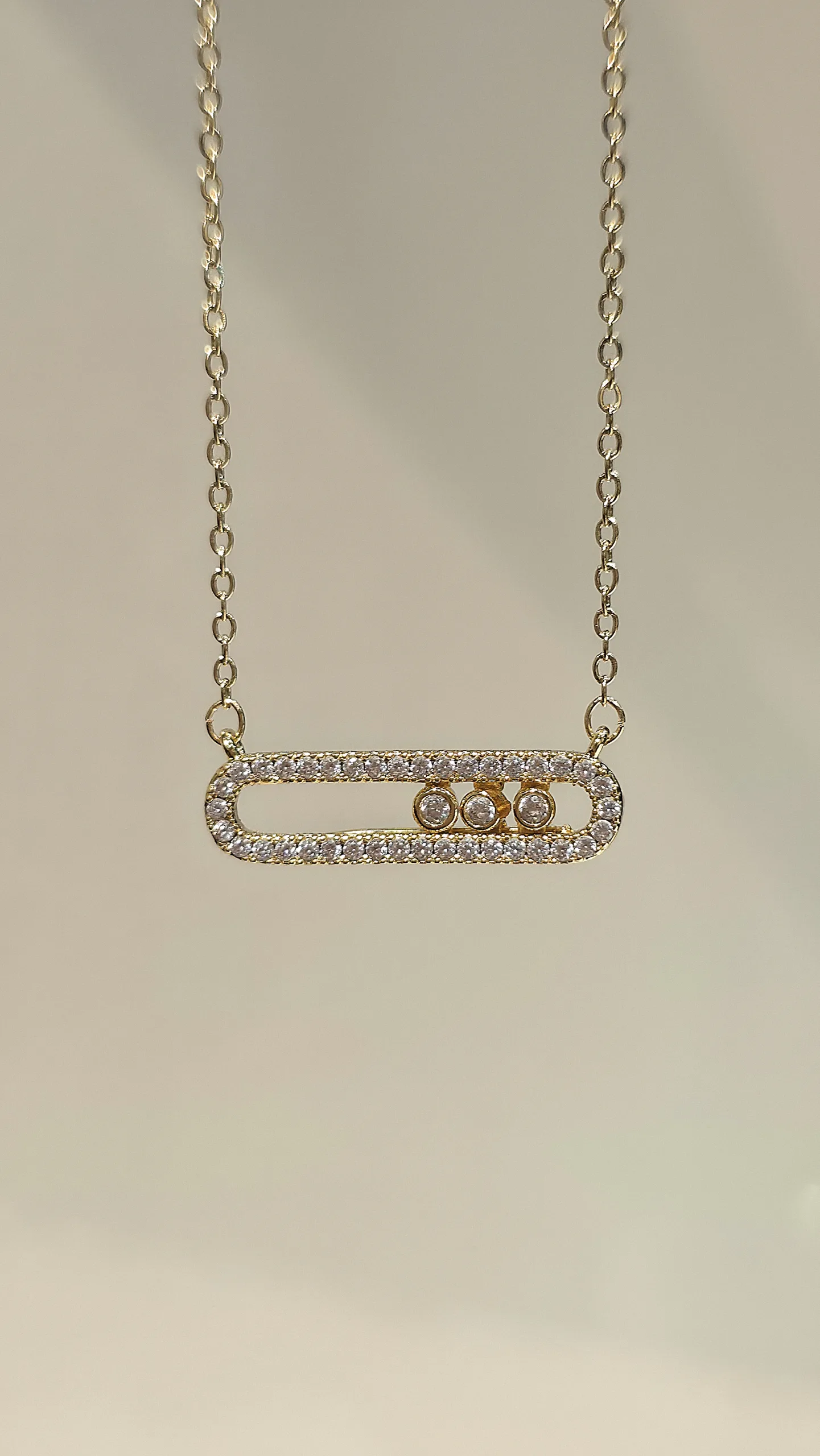 گردنبند طلا طرح قاب نگیندار - Image 2