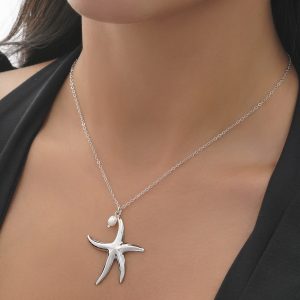 گردنبند استیل ستاره (بزرگ) دریایی و مرواردید